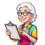 cartoon of a 1st vice chair with clipboard