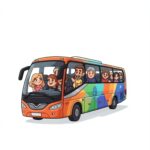 Day Trip Organiser 2 represented by a cartoon coach  full of u3a members