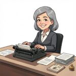 cartoon of a 2nd vice chair with old fashioned type writer